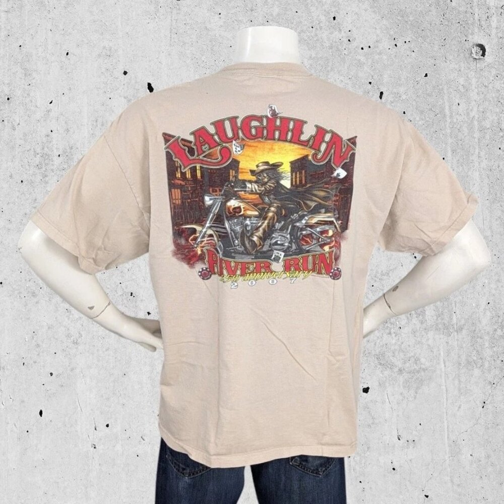 Vintage 2007 Laughlin River Run T Shirt Harley Size XL Motorcycle Tee